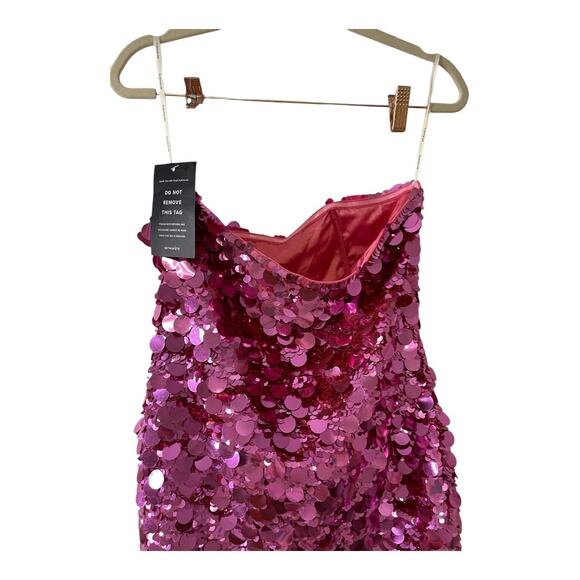 Retrofete Nolia Sequin Mini Dress Embellished Strapless Hoco Party Statement L - Picture 6 of 16